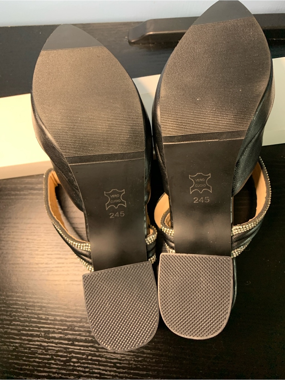 Black Rhinestone-Knot Pointed Mules - Picture 4 of 6